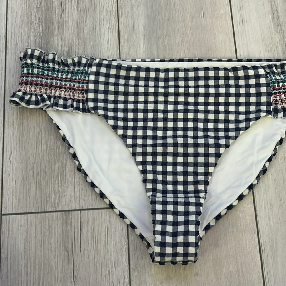 Red Carter gingham check swim bikini bottoms size XL